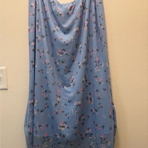 SHEIN Blue Floral Midi Skirt